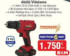 PROWARE AKÜLÜ VİDALAMA PROWARE AKÜLÜ VİDALAMA